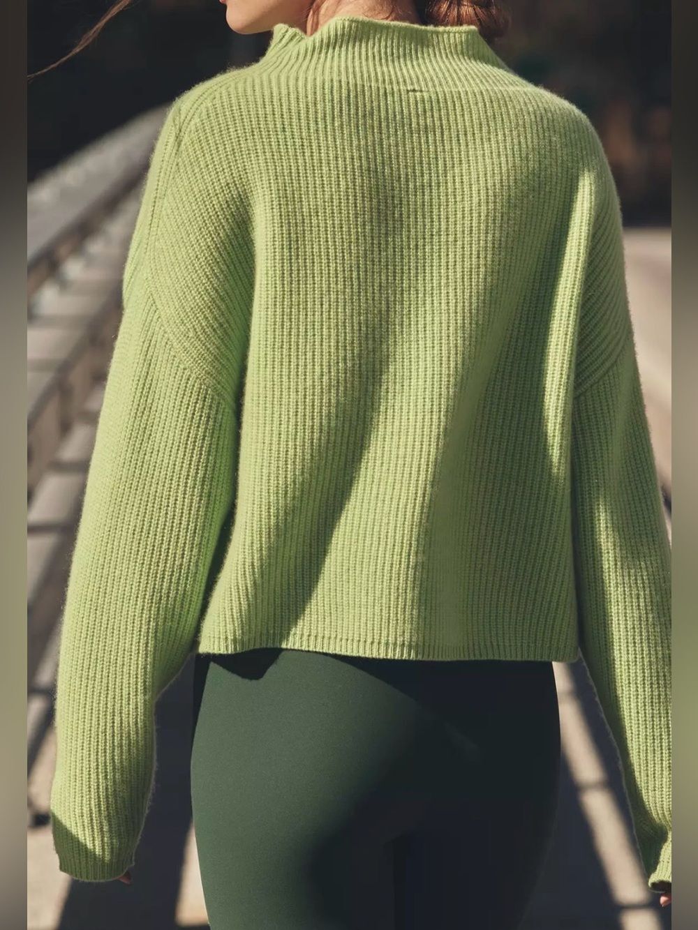 ANTHROPOLOGIE Women’s The Enza Ribbed Cashmere Sweater Crop Long-Sleeve Size XS - Picture 2 of 12